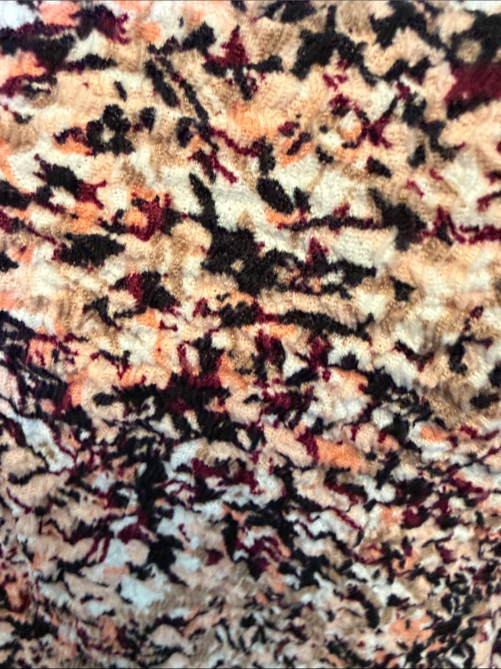 LOFT Pink Black Multi-Print Scoop Neck Long Sleeve Top - Picture 3 of 6